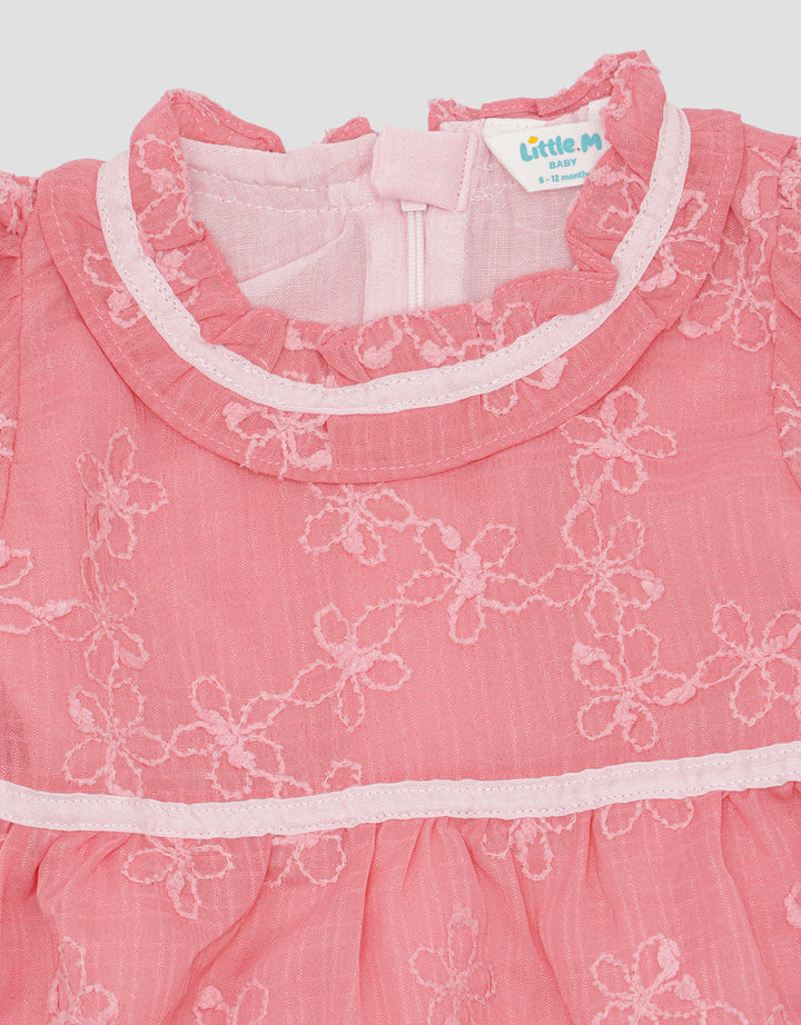 Little M Bamus Bordir Bunga Midi Dress Bayi Perempuan