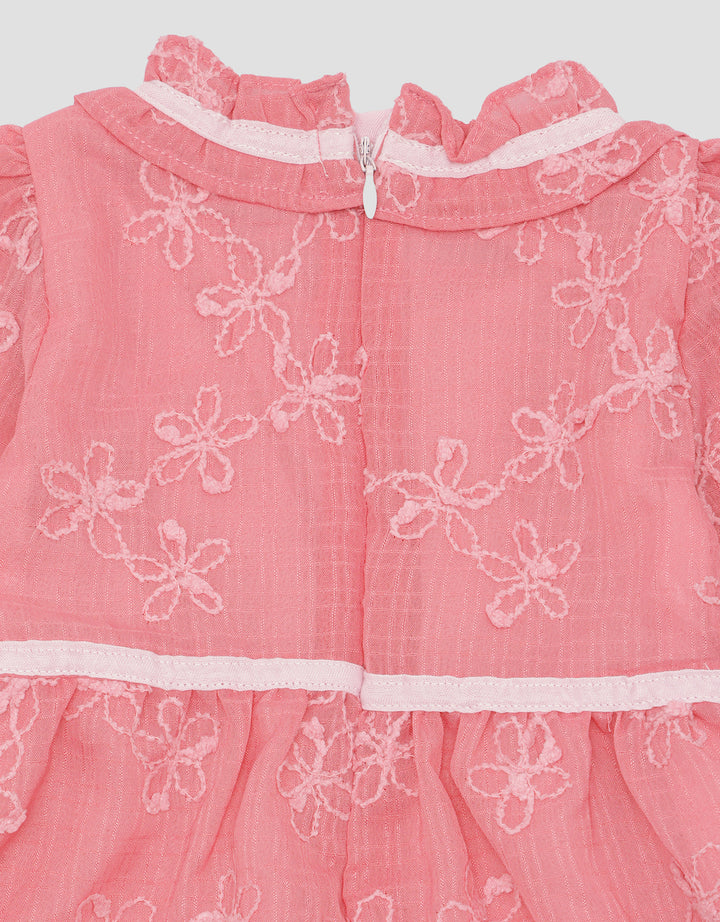 Little M Bamus Bordir Bunga Midi Dress Bayi Perempuan