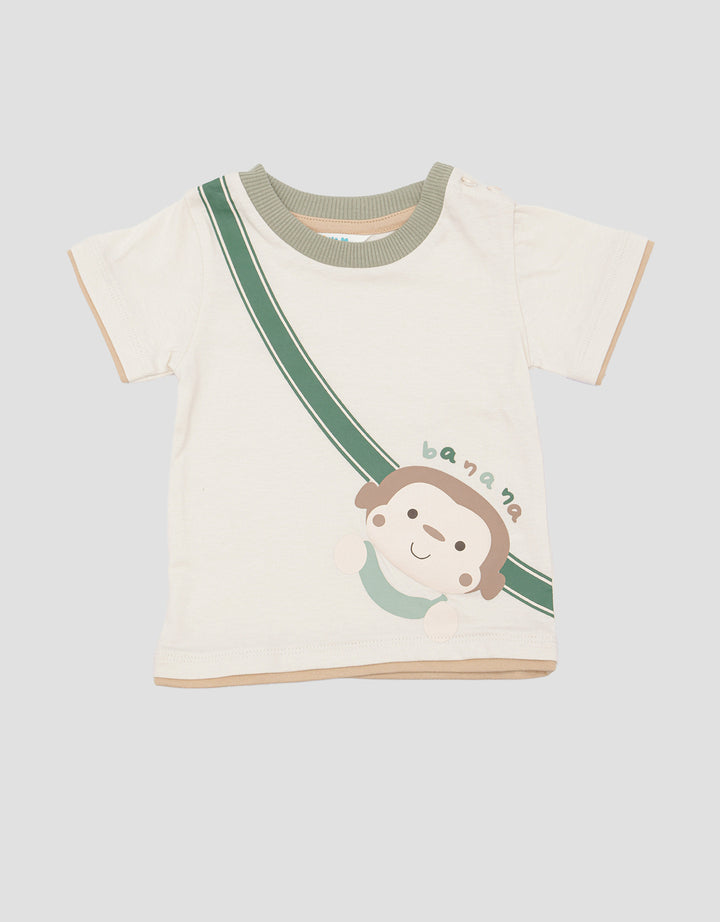 Little M Top Monkey Bag Kaos Lengan Pendek Anak Perempuan