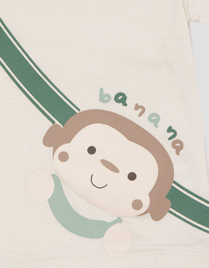 Little M Top Monkey Bag Kaos Lengan Pendek Anak Perempuan