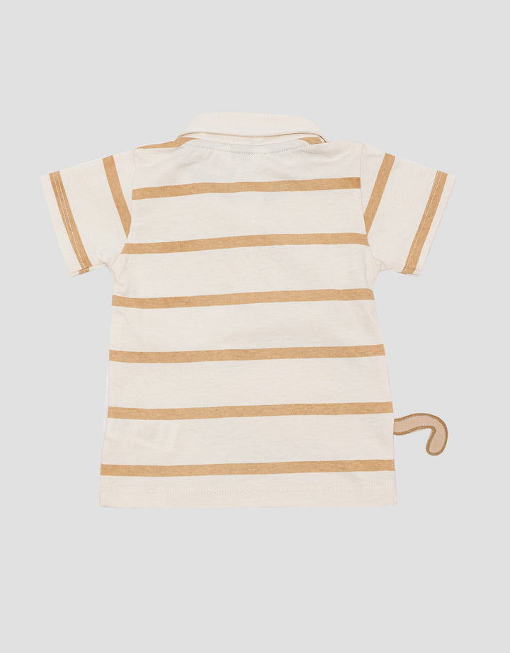 Pipiniko Stripe Monkey Kaos Lengan Pendek Bayi Laki-Laki