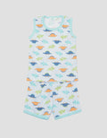 Pipiniko Print Dino Singlet And Short Boys Clothes Set