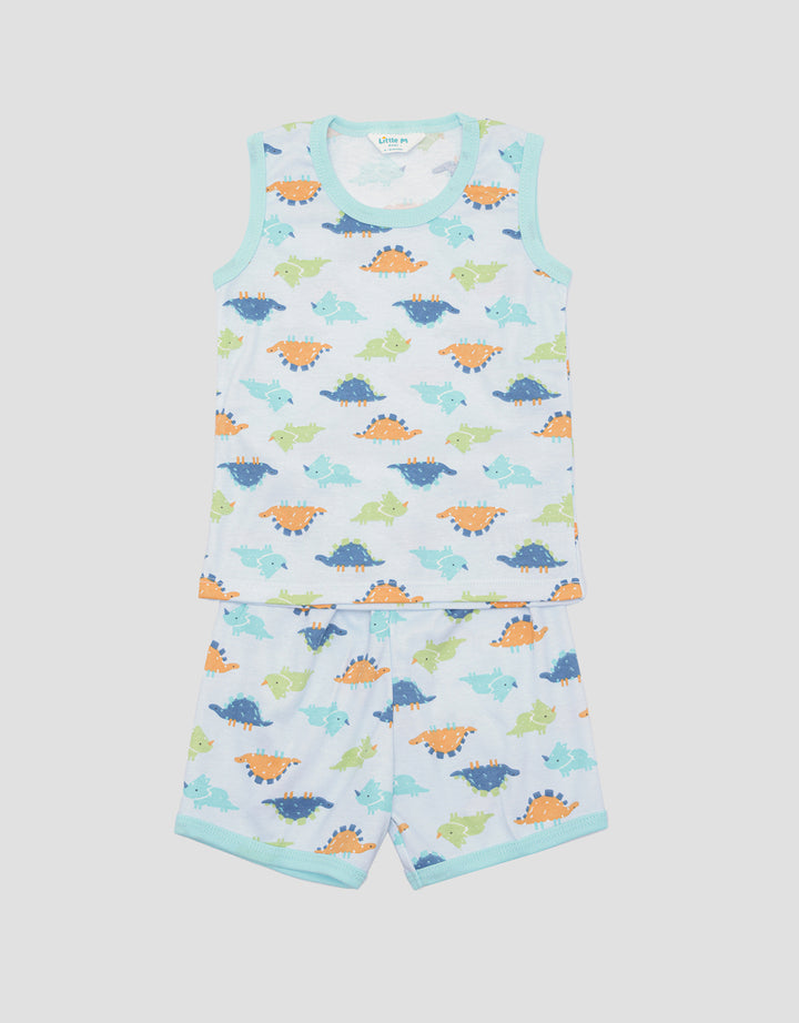 Pipiniko Print Dino Singlet And Short Boys Clothes Set