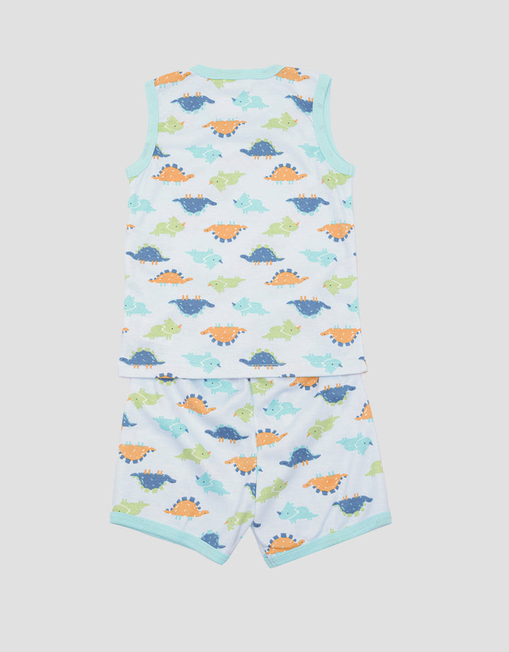Pipiniko Print Dino Singlet And Short Boys Clothes Set