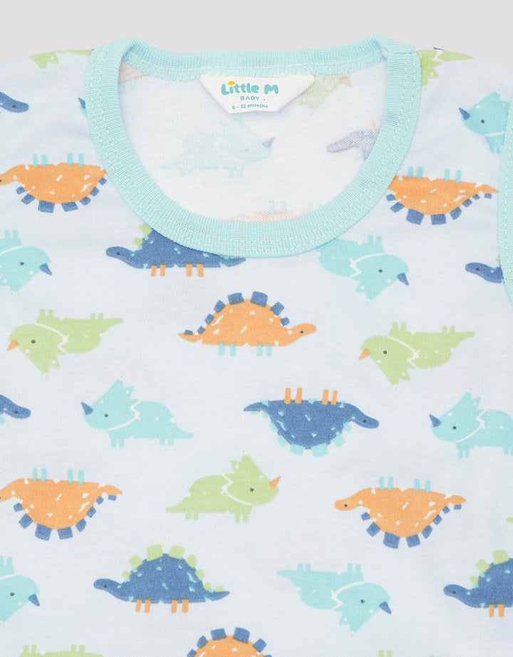 Pipiniko Print Dino Singlet And Short Boys Clothes Set