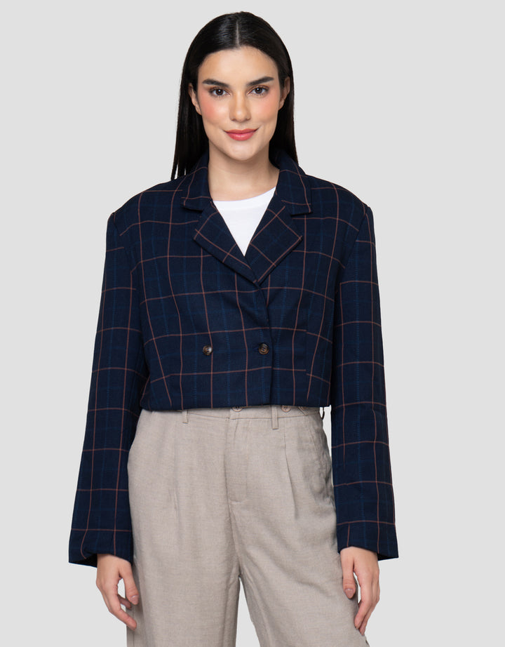 Cardinal Girl Check Blazer Wanita