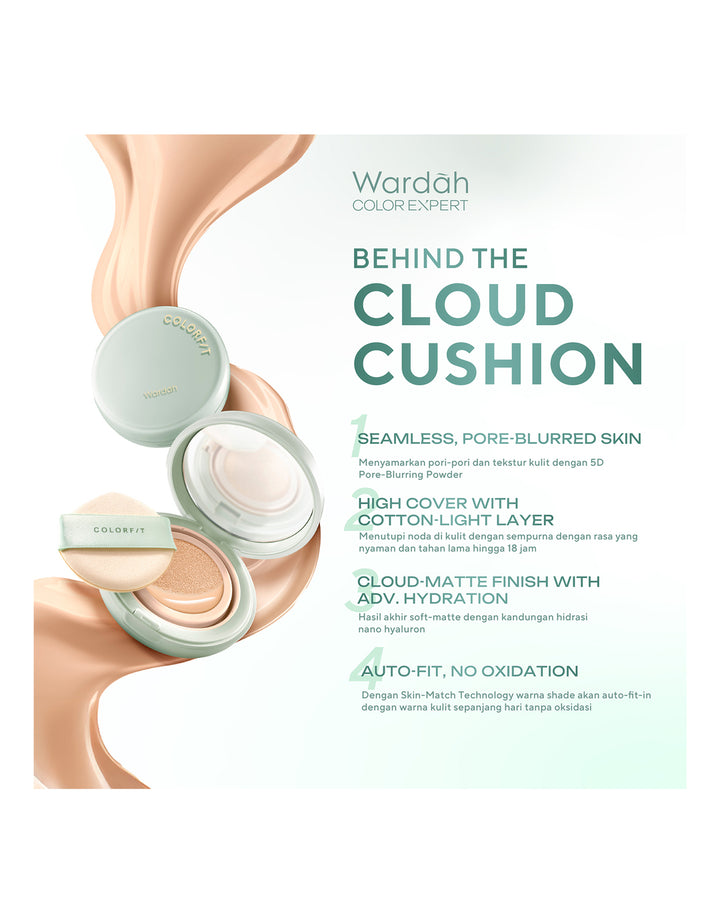 Wardah Colorfit 5D Blur Cloud Cushion 42N Neutral Sand 15 g