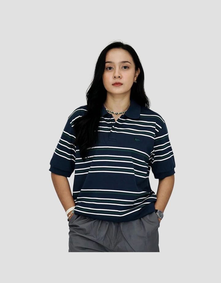 Walrus Polo Kemeja Salur Garis Uniseks