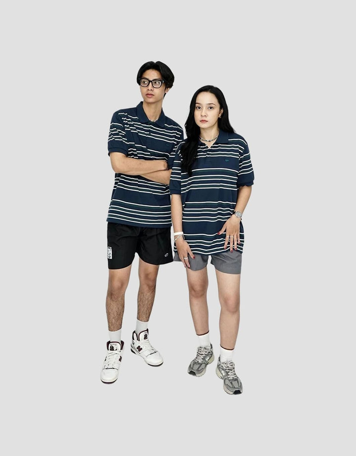 Walrus Polo Kemeja Salur Garis Uniseks