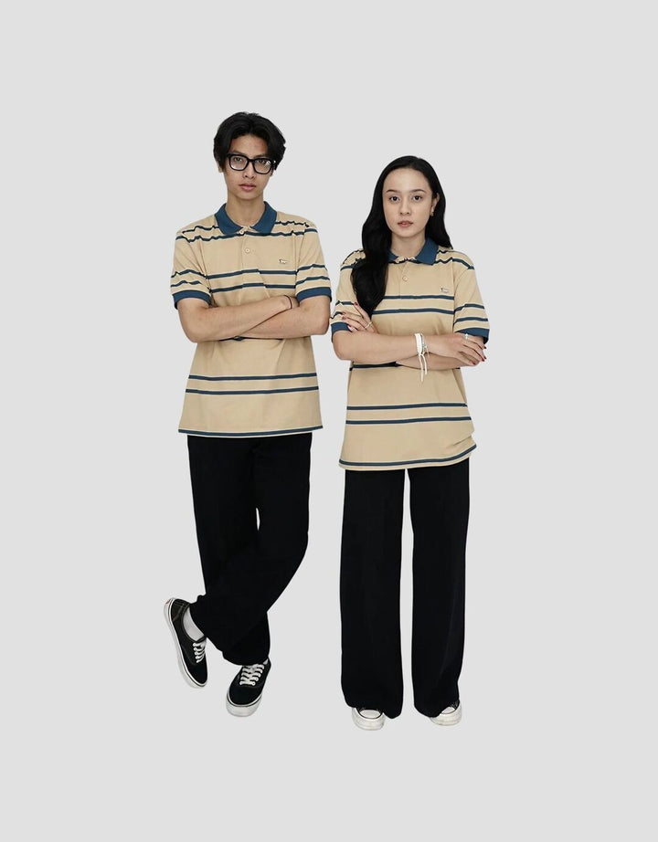 Walrus Polo Kemeja Salur Bernapas Uniseks