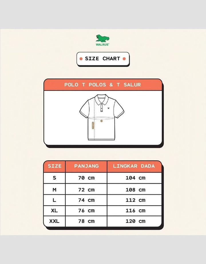 Walrus Polo Kemeja Salur Bernapas Uniseks