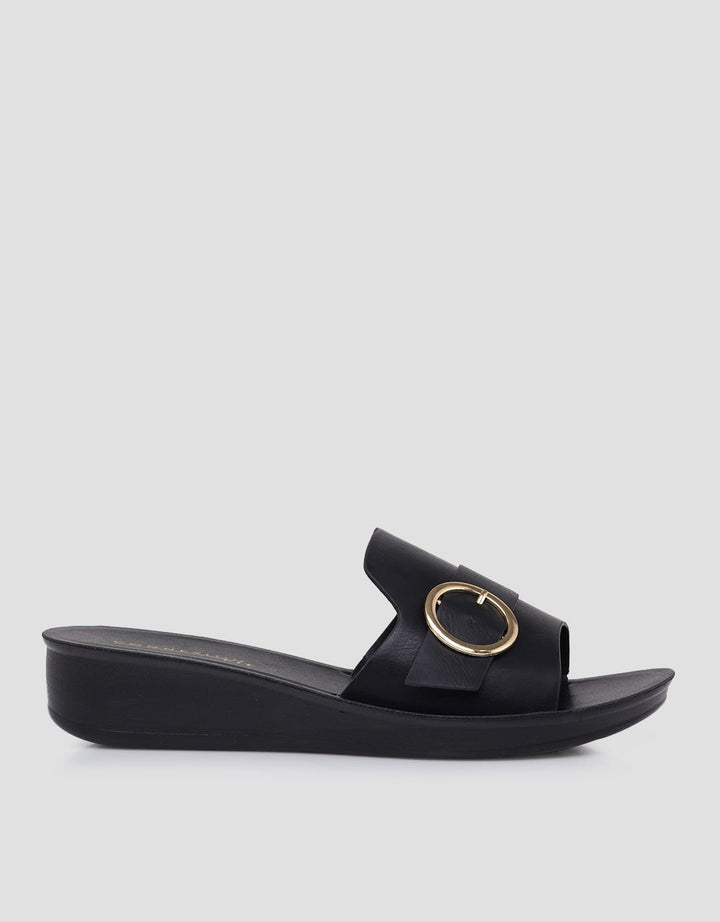 Connexion Gold Buckle Women's Wedge Sandals