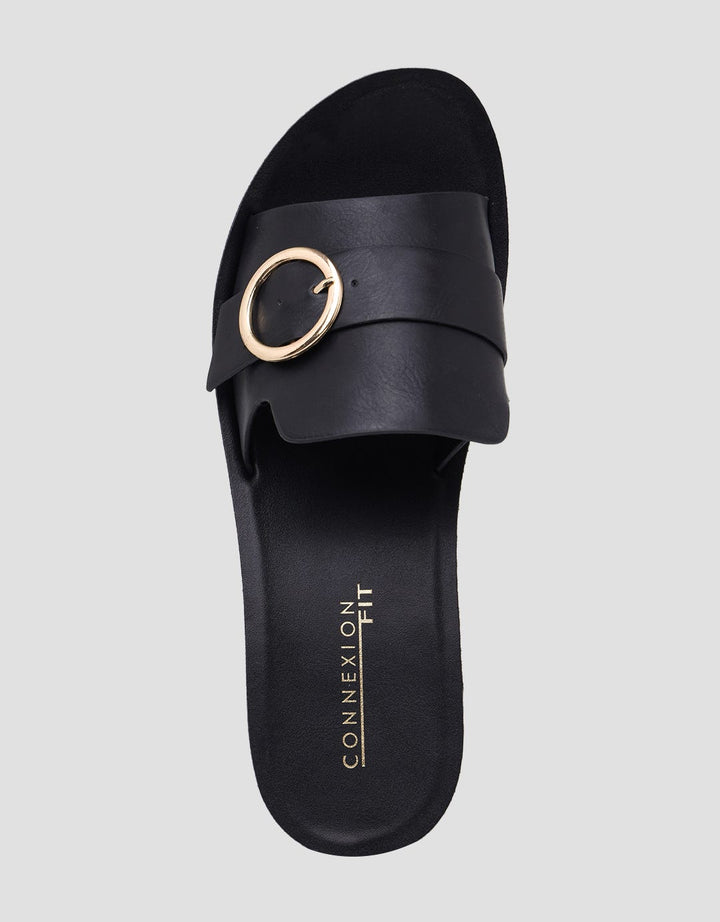 Connexion Gold Buckle Women's Wedge Sandals