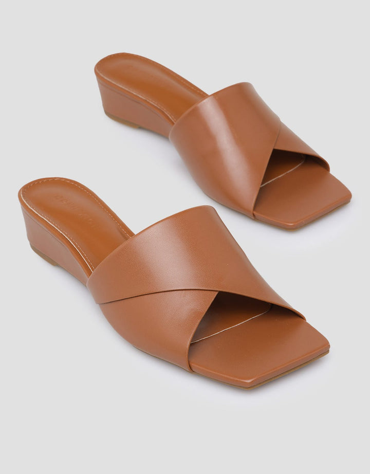 Connexion Slipper Cross Sandal Wedges Wanita