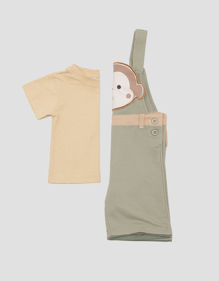 Pipiniko Monkey Coll Jumpsuit Overall Boys