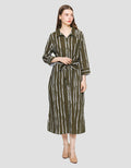 St. Yves Stripy Cotton Kemeja Dress Wanita