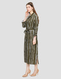 St. Yves Stripy Cotton Kemeja Dress Wanita