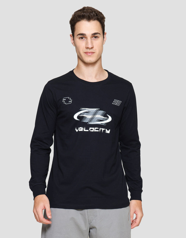 T Zone Print Linear Geometric Velo City Kaos Pria