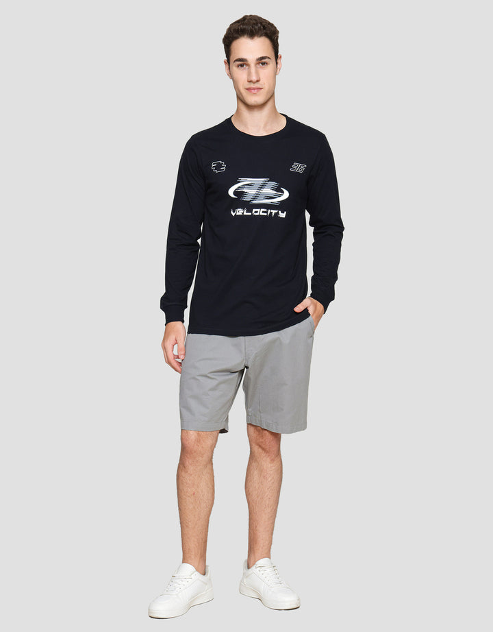 T Zone Print Linear Geometric Velo City Kaos Pria