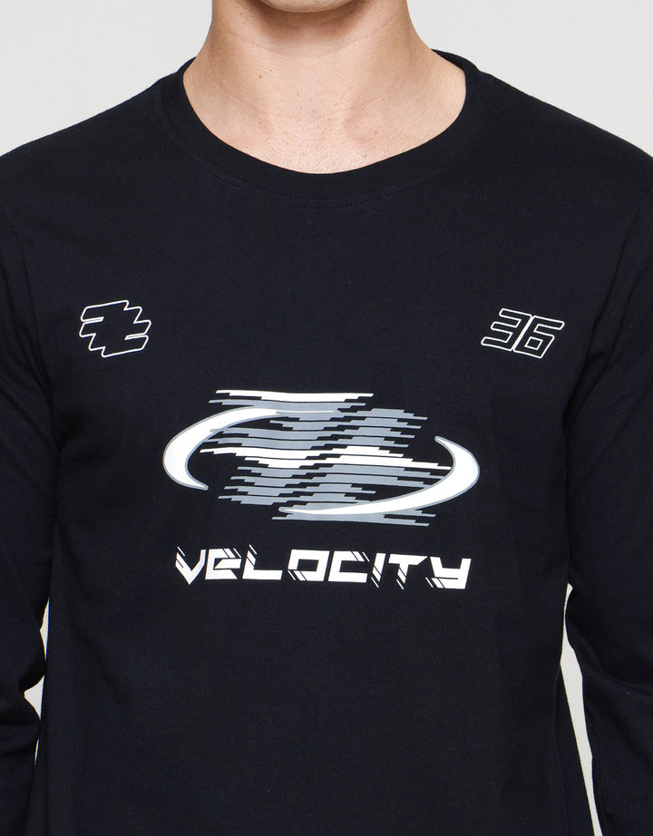 T Zone Print Linear Geometric Velo City Kaos Pria