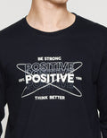 T Zone Print Linear Geometric Positive Kaos Pria