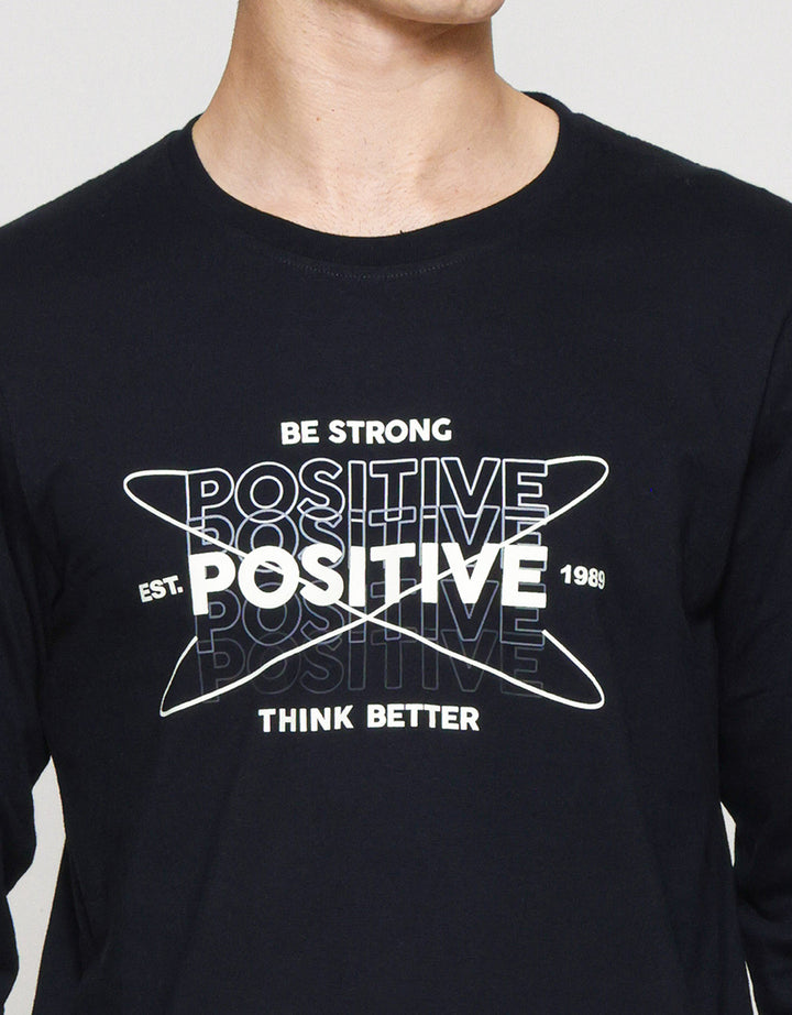 T Zone Print Linear Geometric Positive Kaos Pria