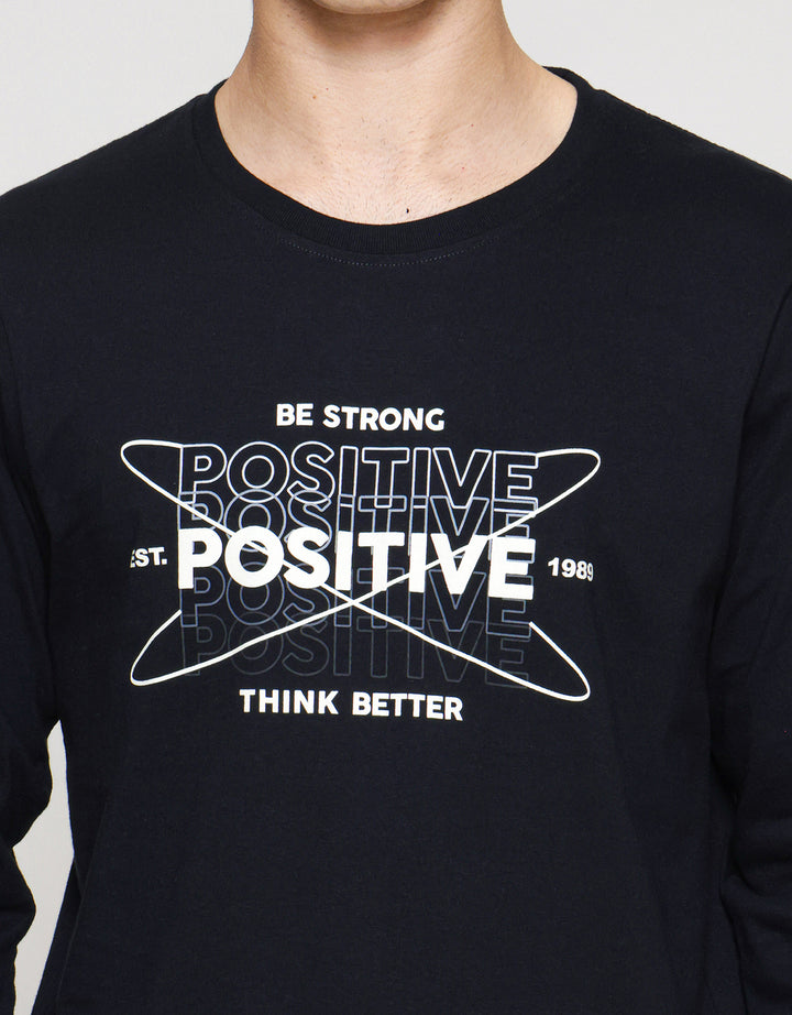 T Zone Print Linear Geometric Positive Kaos Pria