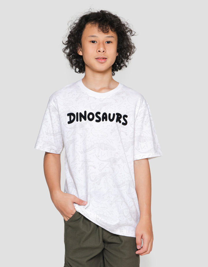 Nevada Print Dinosaurus Flock Kaos Anak Laki-Laki