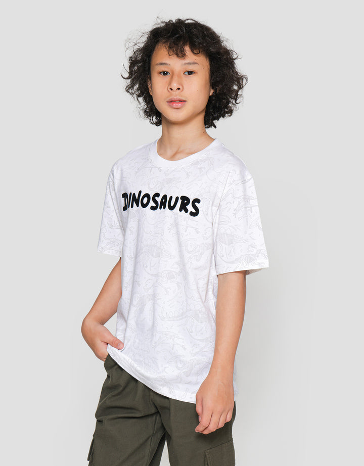 Nevada Print Dinosaurus Flock Kaos Anak Laki-Laki
