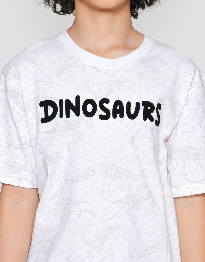 Nevada Print Dinosaurus Flock Kaos Anak Laki-Laki