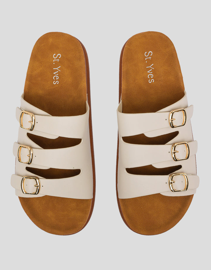 St. Yves Three Buckle Sandal Slipper Wanita