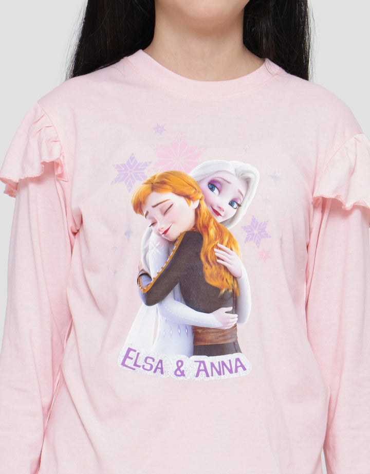Disney Frozen Elsa And Anna Girls Sleepwear Set