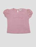 Little M Ribbed With Bordir Blouse Anak Perempuan