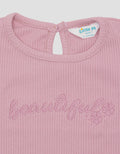 Little M Ribbed With Embroidery Blouse for Girls