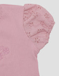 Little M Ribbed With Bordir Blouse Anak Perempuan