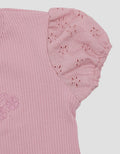 Little M Ribbed With Embroidery Blouse for Girls