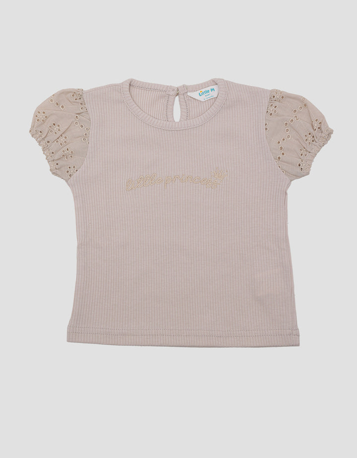 Little M Ribbed With Embroidery Blouse for Girls