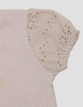 Little M Ribbed With Embroidery Blouse for Girls