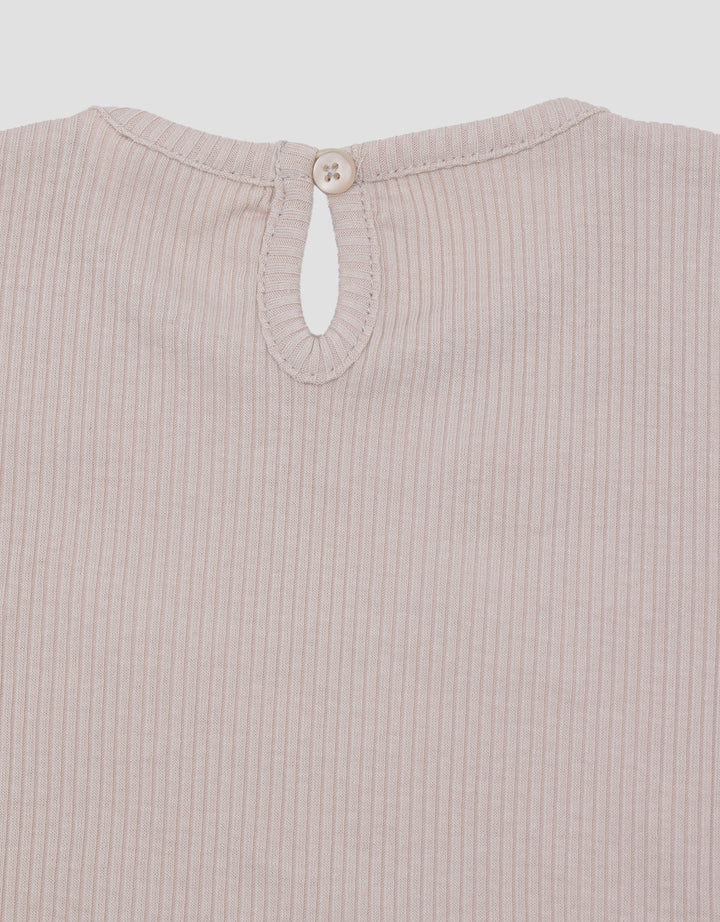 Little M Ribbed With Embroidery Blouse for Girls