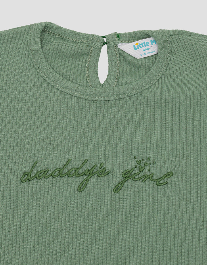 Little M Ribbed With Bordir Blouse Anak Perempuan