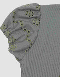 Little M Ribbed With Bordir Blouse Anak Perempuan
