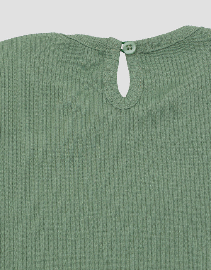 Little M Ribbed With Bordir Blouse Anak Perempuan