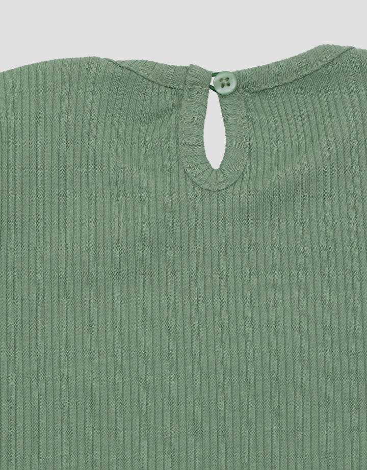 Little M Ribbed With Bordir Blouse Anak Perempuan