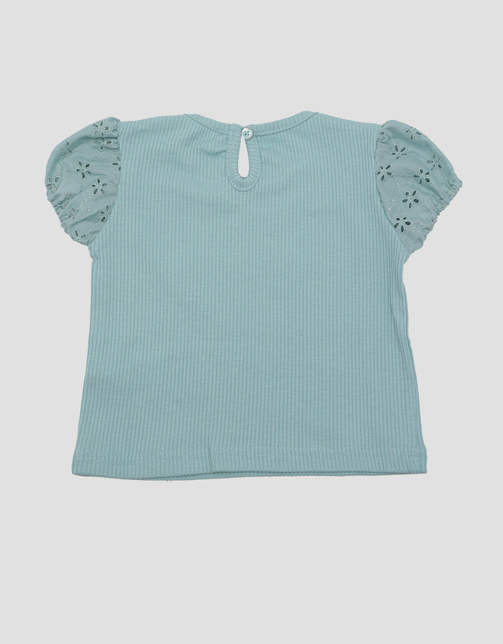 Little M Ribbed With Embroidery Blouse for Girls