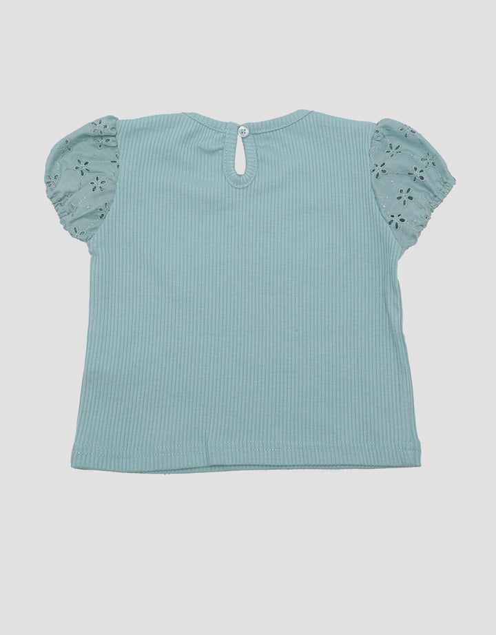 Little M Ribbed With Bordir Blouse Anak Perempuan