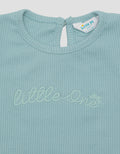 Little M Ribbed With Embroidery Blouse for Girls