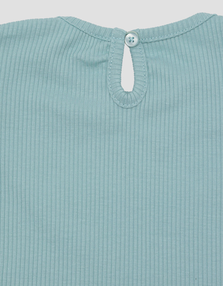 Little M Ribbed With Embroidery Blouse for Girls