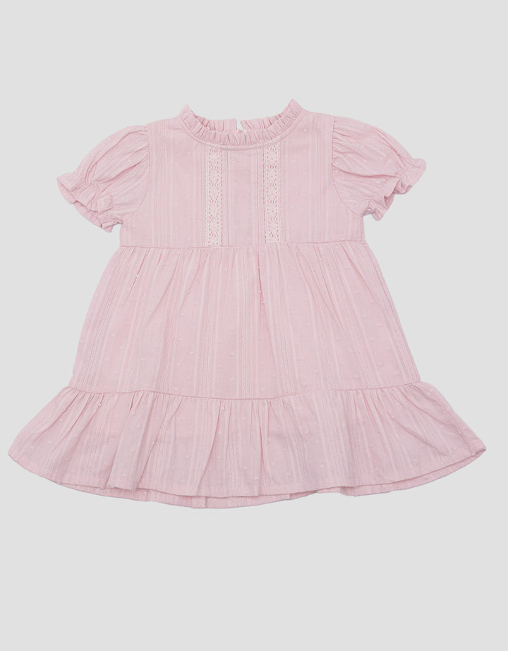 Little M Texture With Lace Midi Dress for Girls