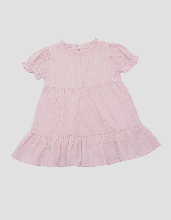 Little M Texture With Lace Midi Dress for Girls