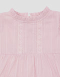 Little M Texture With Lace Midi Dress for Girls